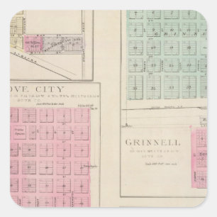 Alden, Gove Stadt, Grinnell, Büffel-Park, Kansas Quadratischer Aufkleber