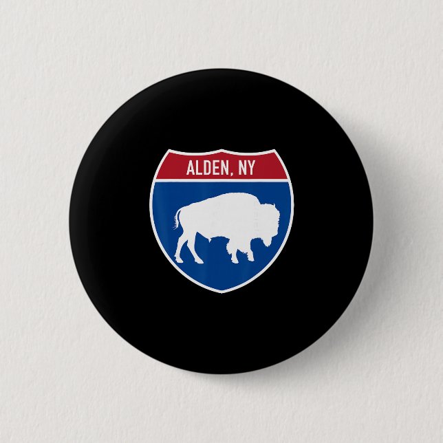 Alden New York Buffalo Ny Autobahn Interstate Schi Button (Vorderseite)