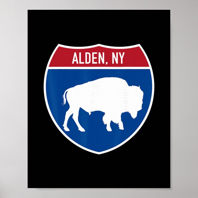 Alden New York Buffalo Ny Autobahn Interstate Schi Poster (Vorne)