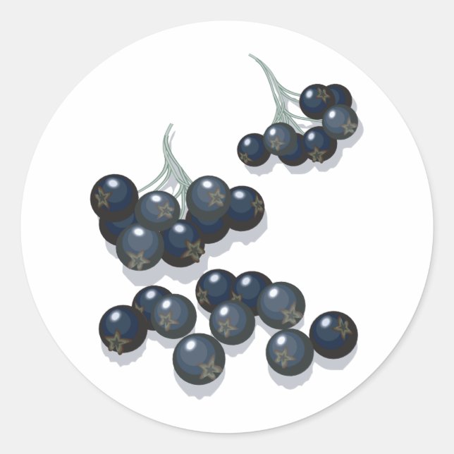 Älderbeeren Runder Aufkleber (Vorderseite)