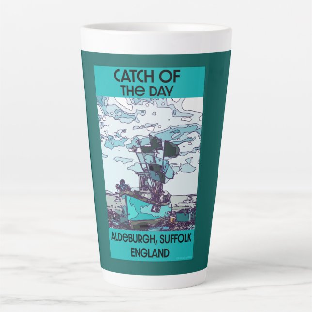 Alderburgh Suffolk Beach Art Large Coffee Tasse (Vorderseite)