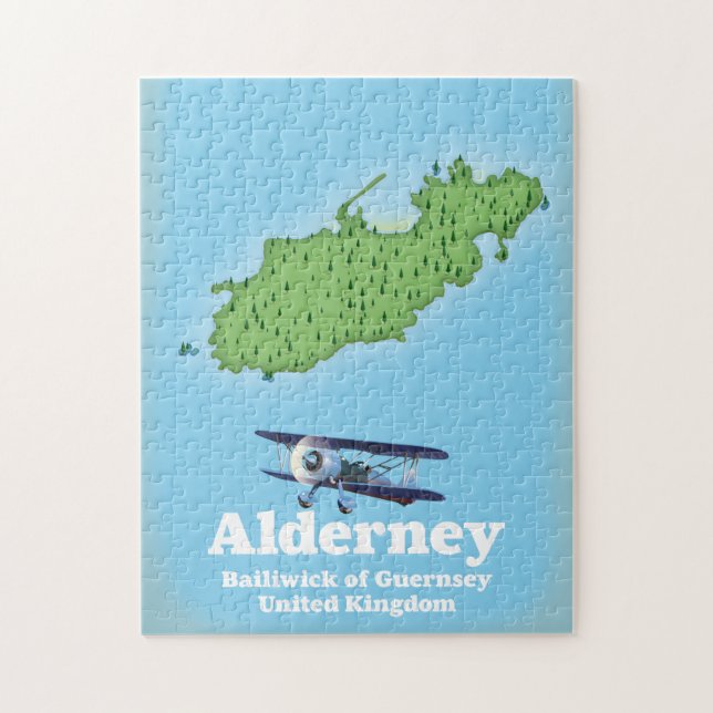Alderney Bailiwick of Guernsey United Kingdom Map Puzzle (Vertikal)