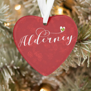 Alderney Flag Herz, Kanalinseln Ornament