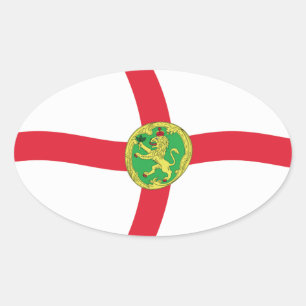 Alderney-Flaggenaufkleber Ovaler Aufkleber