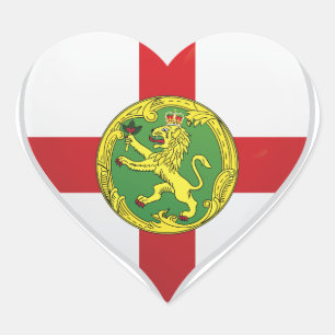 Alderney Liebe Flaggenstempel Herz-Aufkleber