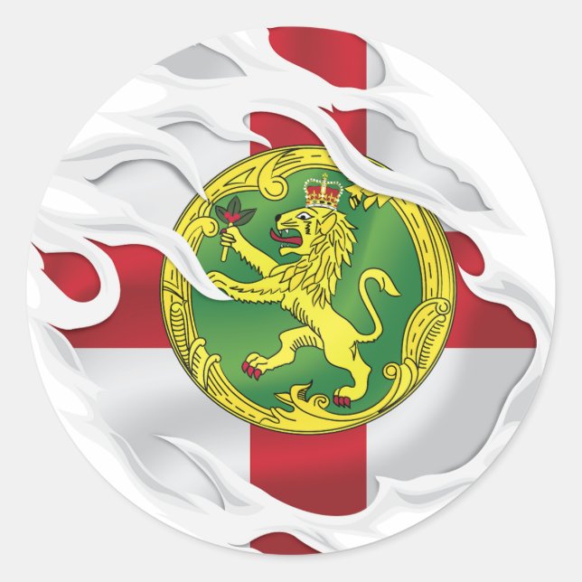 Alderney Ripped Flag Runder Aufkleber (Vorderseite)