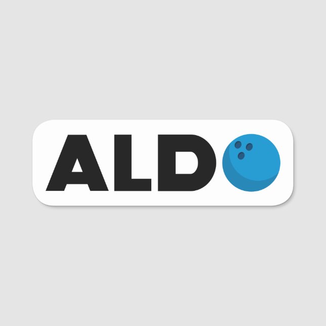 Aldo Bowling Namensschild (Vorderseite)