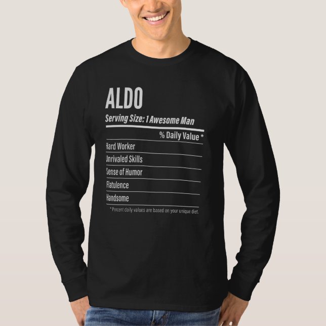 Aldo Serving Size Nutrition Label Calories T-Shirt (Vorderseite)
