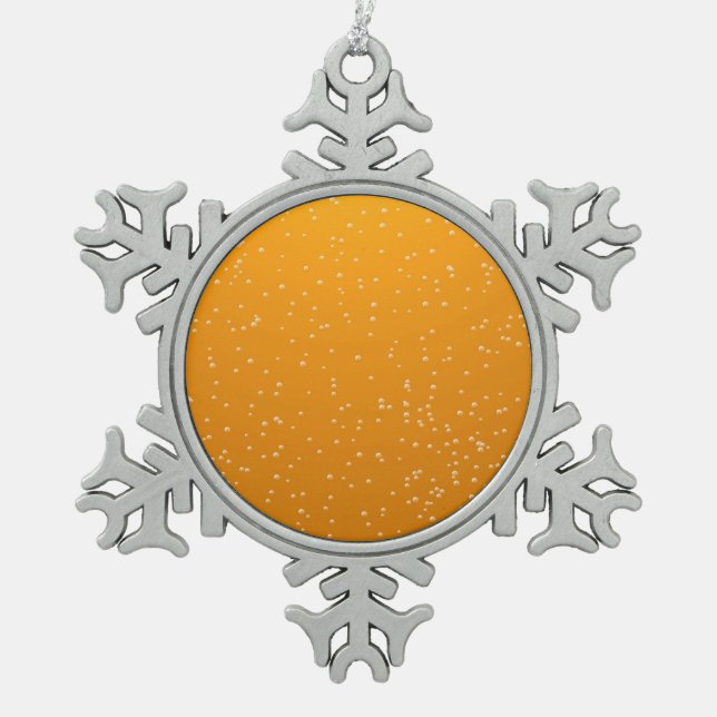 Ale mit winzigen Bläschen Schneeflocken Zinn-Ornament (Vorderseite)