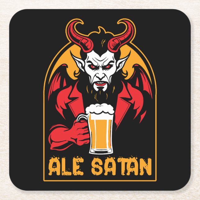 Ale Satan - Bier Drinks Rechteckiger Pappuntersetzer (Vorderseite)