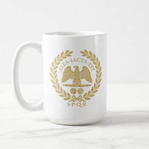Alea Iacta Est Römischer Adler Würfel und Lorbeerk Kaffeetasse