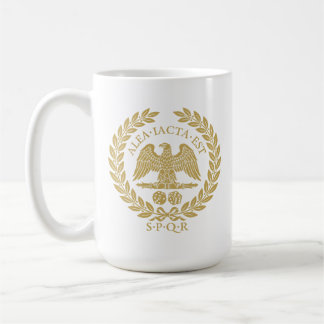Alea Iacta Est Römischer Adler Würfel und Lorbeerk Kaffeetasse