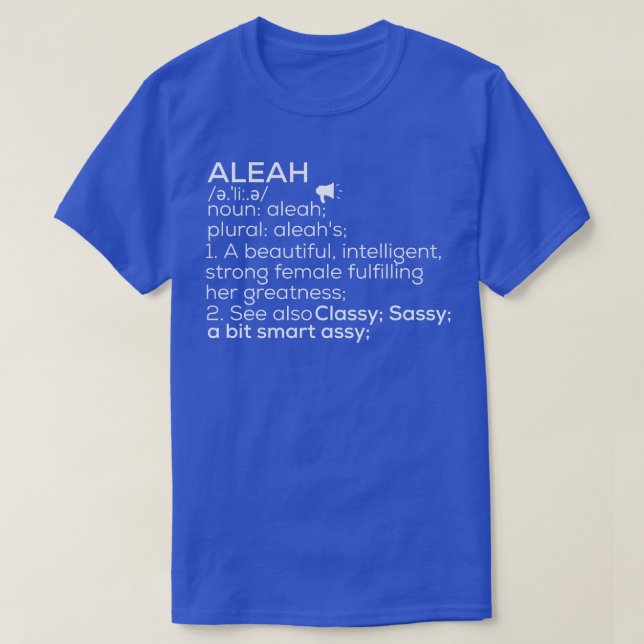 Aleah Name Aleah Definition Aleh weibliche Name Al T-Shirt (Design vorne)