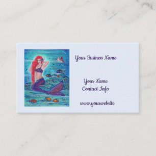 Aleanna Mermaid mit tropischen Fischen von Renee L Visitenkarte
