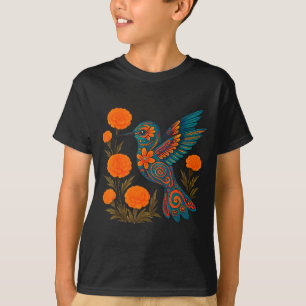 Alebrije Kolibri-Blume Mexikanische Volkskunst Vog T-Shirt