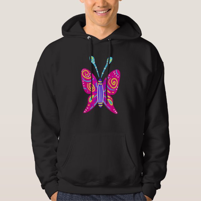 Alebrijes Fantasy Figure Animal Sculpture Butterfl Hoodie (Vorderseite)
