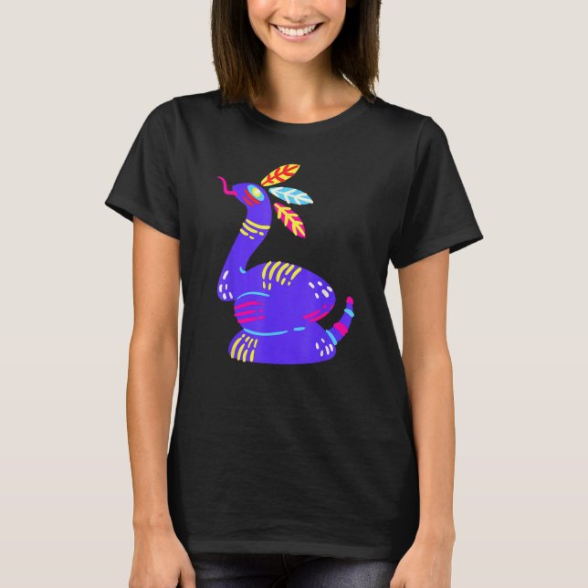 Alebrijes Fantasy Figure Animal Sculpture Snake T-Shirt (Vorderseite)