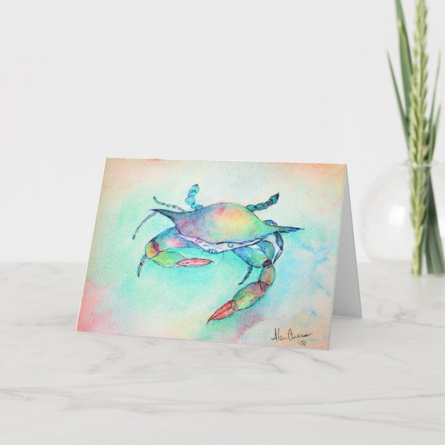 Alecias frühe Gemälde -"Der blaue Krebs" Karte (Vorderseite)