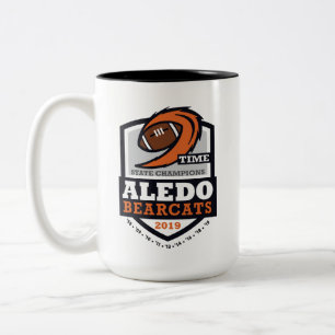 Aledo Bearcats 2019 Staat Champ 9 Zeit - 15oz.Tass Zweifarbige Tasse