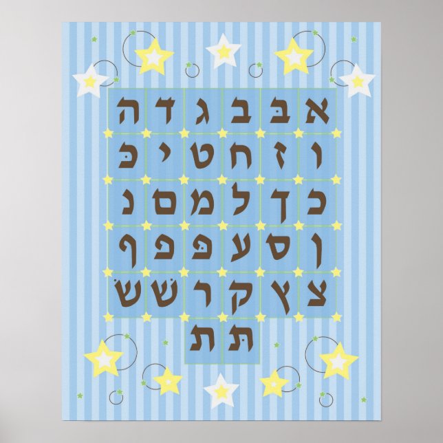 Alef Beis Poster (hellblau) (Vorne)