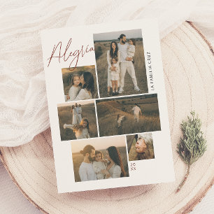 Alegría   Tarjeta de Navidad Collage de 6 Fotos Feiertagskarte