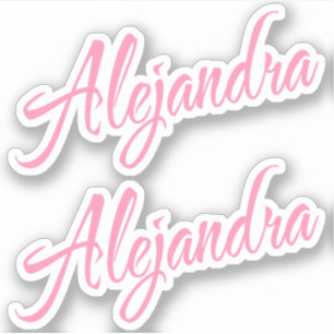 Alejandra Decorative Name in Rosa x2 Aufkleber