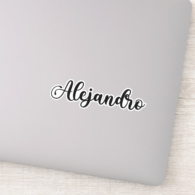 Alejandro Name - Handgeschriebene Kalligrafie Aufkleber (Detail)