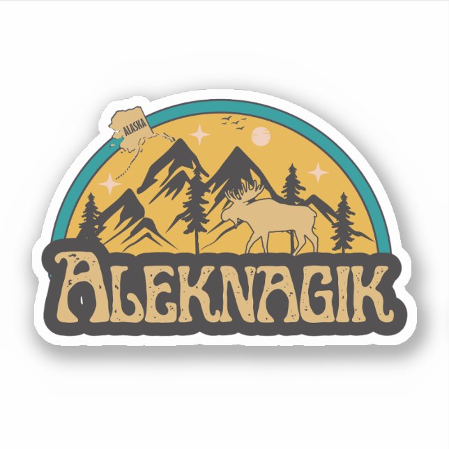 Aleknagik, Alaska-Sticker Aufkleber (Vorderseite)