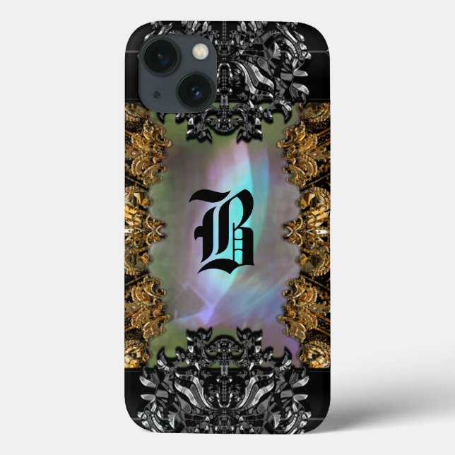 Alembertaine Elegante Baroque Girly Monogram  Case-Mate iPhone Hülle (Rückseite)