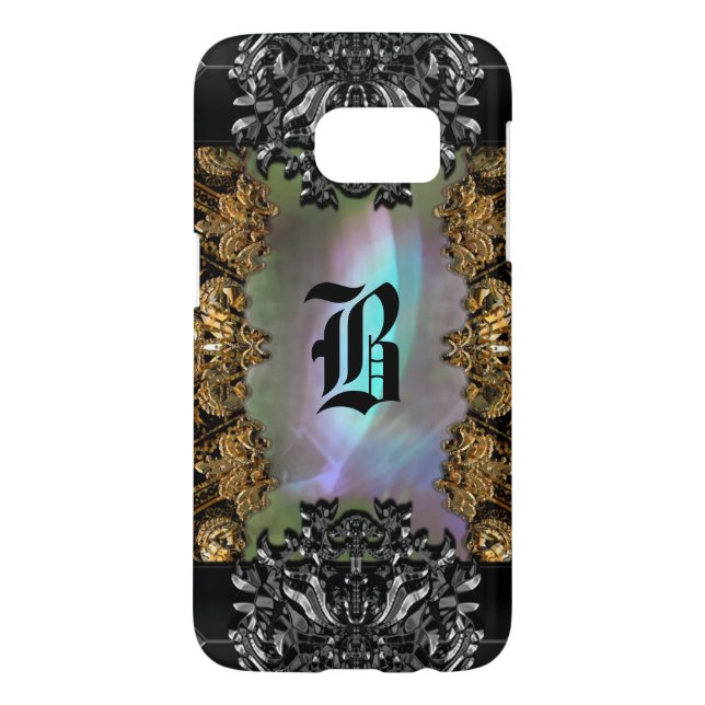 Alembertaine Elegante Baroque Girly Monogram Case-Mate Samsung Galaxy Hülle (Rückseite)