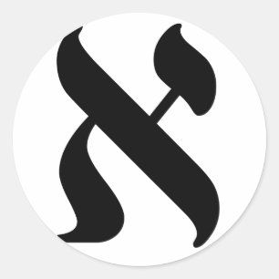 Aleph - der hebräische Buchstabe Runder Aufkleber