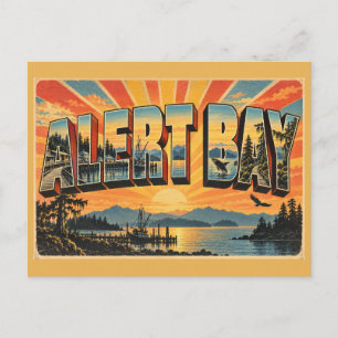 Alert Bay BC Regenwald Wasserfront Wildtier Kunst Postkarte