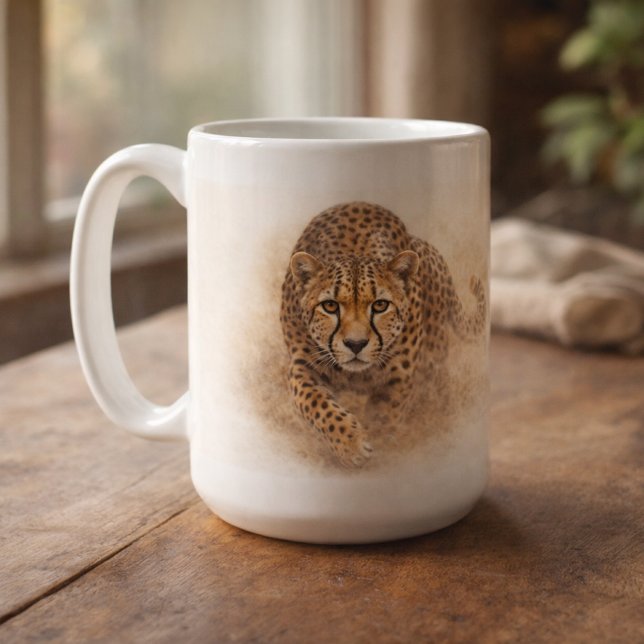Alert Cheetah | African Wildlife Art Kaffeetasse (Von Creator hochgeladen)