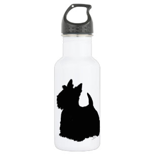 Alert Scottish Terrier Silhouette Trinkflasche