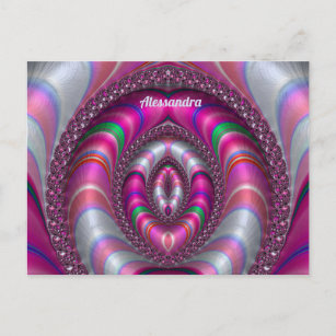 ALESSANDRA ~ PINK 3D Fraktal Design ~ Postkarte