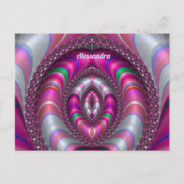 ALESSANDRA ~ PINK 3D Fraktal Design ~ Postkarte