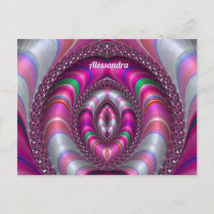 ALESSANDRA ~ PINK 3D Fraktal Design ~ Postkarte