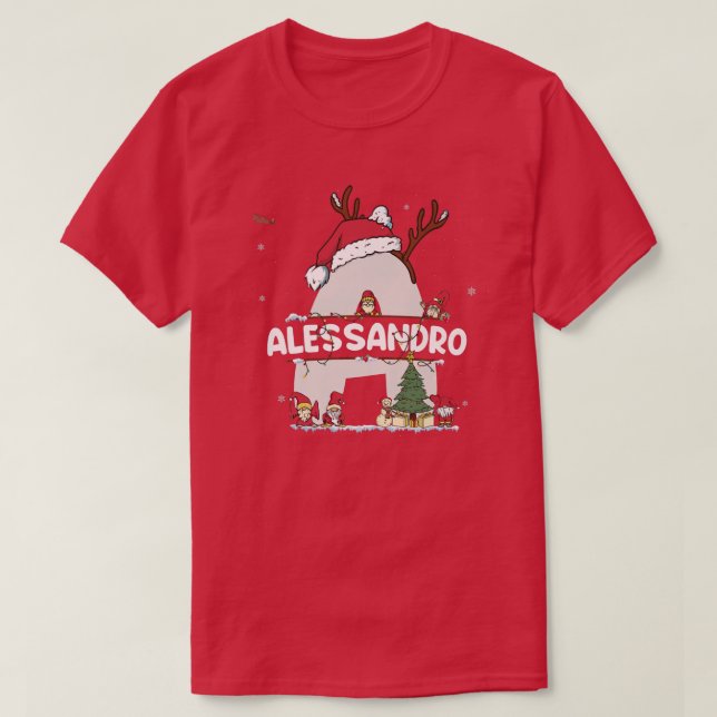 Alessandro Christmas w Alessandro Name für lustig  T-Shirt (Design vorne)