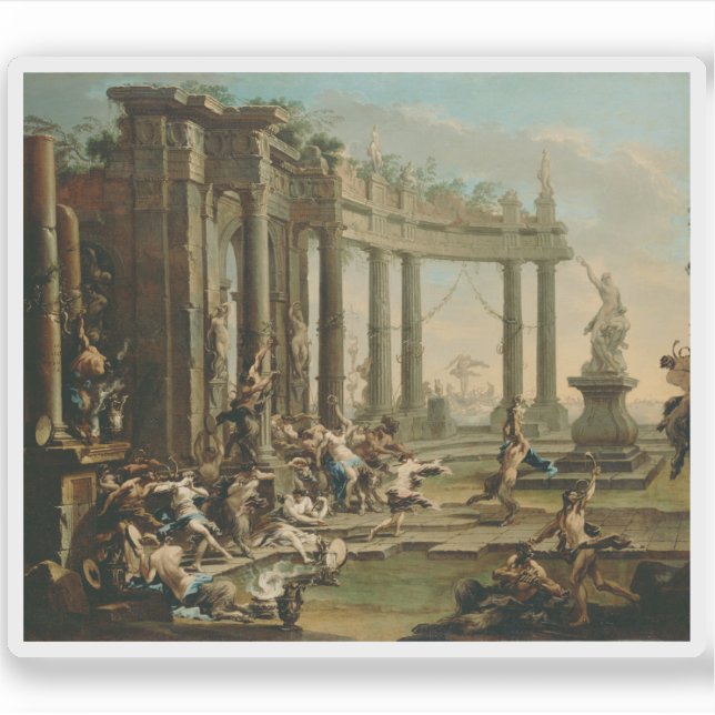 Alessandro Magnasco - Bacchanale Aufkleber (Vorderseite)