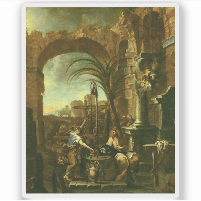 Alessandro Magnasco - Christus und die Samariter W Aufkleber (Vorderseite)