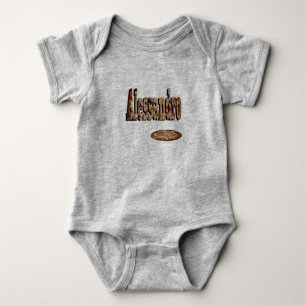 Alessandro, Name, Logo aus Pizza, Baby Strampler