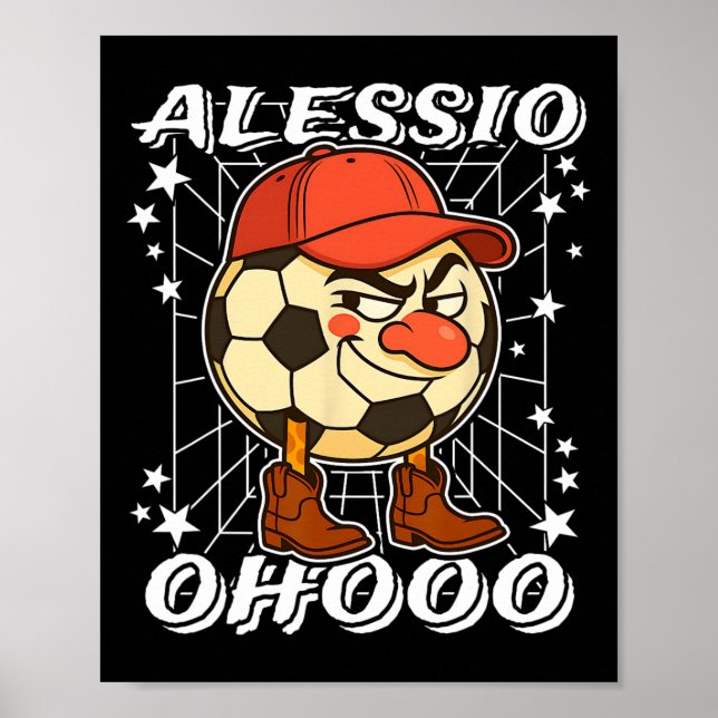 Alessio Italian-brainrot Soccer Byll Clown Nose Co Poster (Vorne)