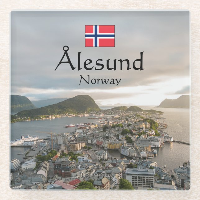 Alesund Norwegen Glasuntersetzer (Vorderseite)