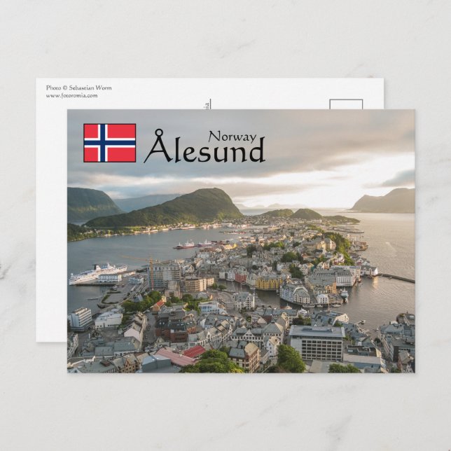 Alesund Norwegen Souvenir Postkarte (Vorne/Hinten)
