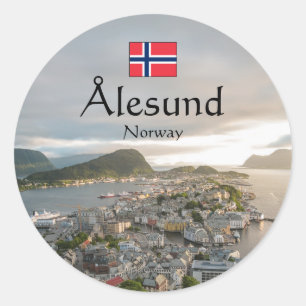 Alesund Norwegen Souvenir Runder Aufkleber