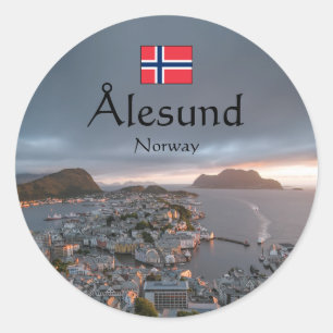 Alesund Norwegen Souvenir Runder Aufkleber