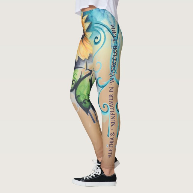 Alethias Sonnenblume in Aquarellform Recoleta Leggings (Links)