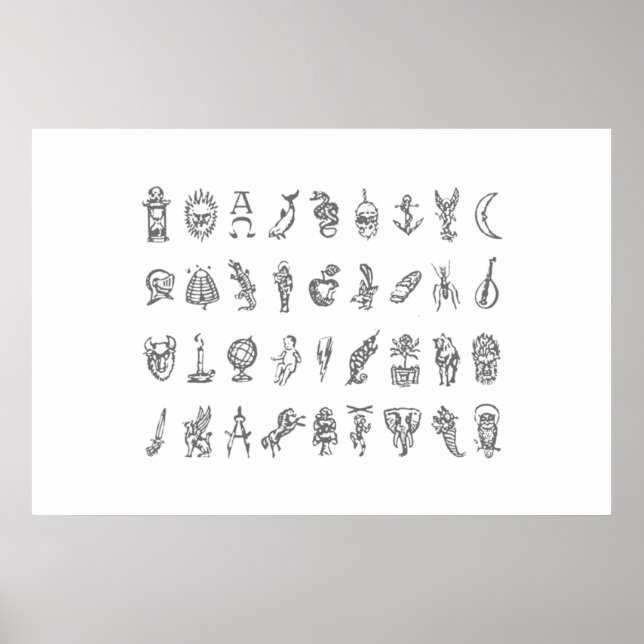 Alethiometer Symbole Goldener Kompass Das Symbol Poster (Vorne)