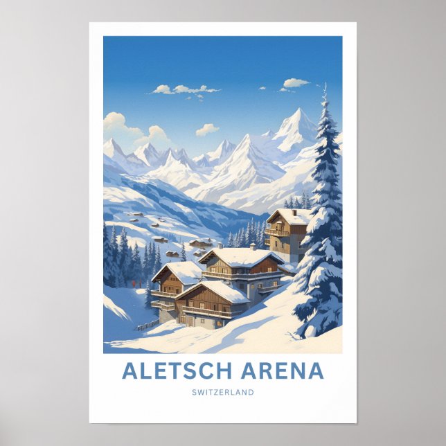 Aletsch Arena Schweiz Reisen Print Poster (Vorne)