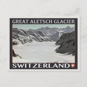 Aletsch Glacier - auf schwarz Postkarte